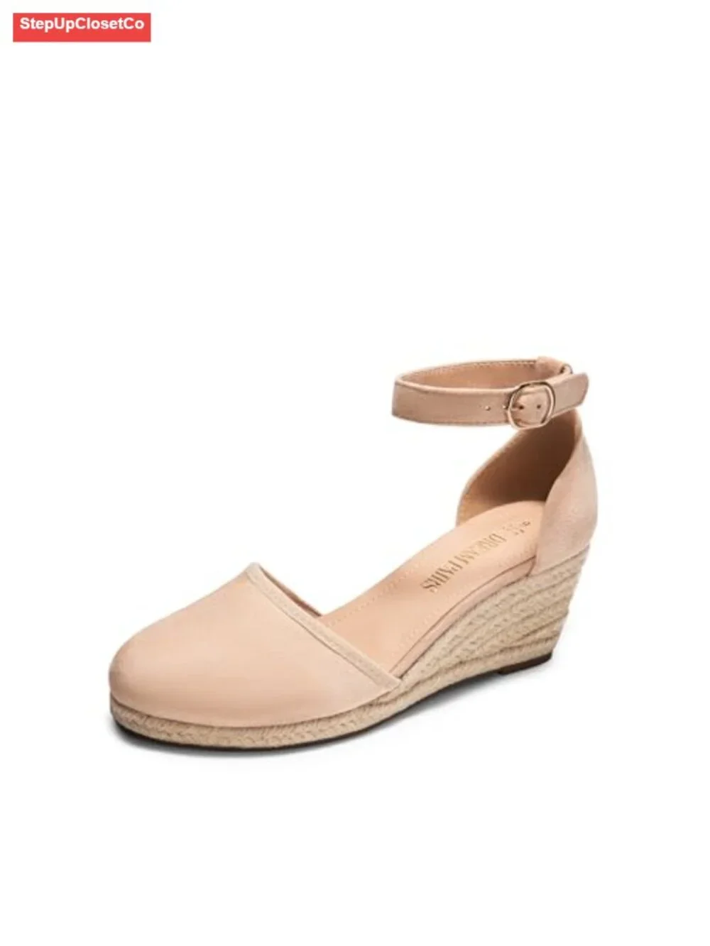 Closed Toe Espadrilles Platform Wedge Sandals with Ankle Strap
